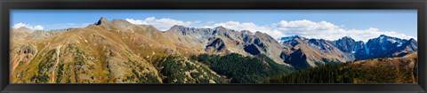 Framed Snowcapped mountain peaks, San Juan National Forest, Colorado, USA Print