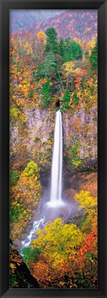 Framed Shiramizu Waterfall Gifu Shirakawa-mura Japan Print