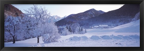 Framed Winter in Ramsau Germany Print