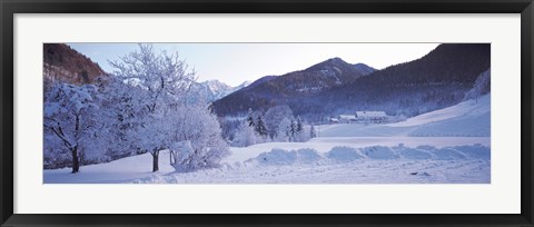 Framed Winter in Ramsau Germany Print