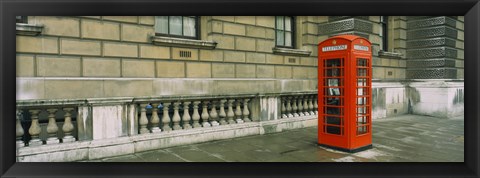 Framed Telephone booth at the roadside, London, England Print