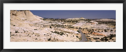Framed Highway passing through an arid landscape, Utah State Route 12, Grand Staircase-Escalante National Monument, Utah, USA Print