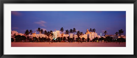 Framed Miami Beach at dusk, FL Print