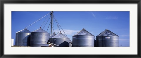 Framed Grain storage bins, Nebraska, USA Print