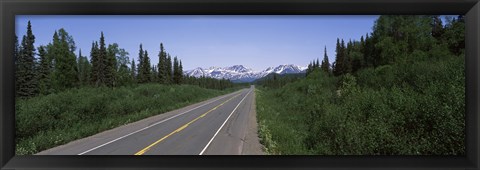 Framed Road passing through a landscape, George Parks Highway, Alaska, USA Print