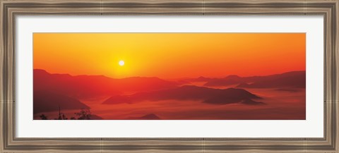 Framed Sunrise Mt Taisetsu National Park Hokkaido Japan Print