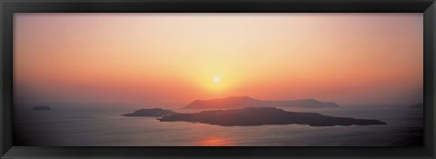 Framed Sunset Santorini Island Greece Print