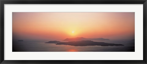 Framed Sunset Santorini Island Greece Print