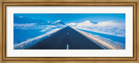 Framed Winter road Glencoe Scotland Print