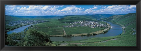 Framed Vineyard Moselle River Germany Print