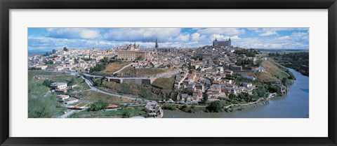 Framed Aerial view of Toledo Spain Print