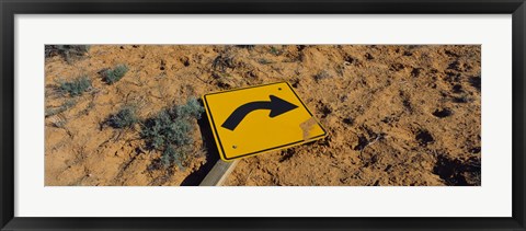 Framed Close-up of an arrow signboard in a desert, Emery County, Utah, USA Print