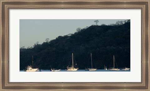 Framed Boats in the sea, Hermosa Beach, Costa Rica Print