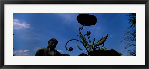 Framed Low angle view of statue of Daibutsu Great Buddha, Kotoku-in Temple, Kamakura, Kanagawa Prefecture, Kanto Region, Japan Print