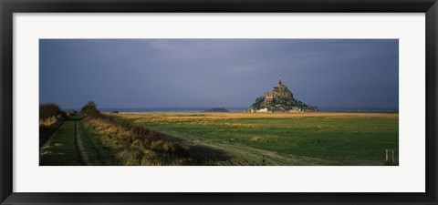 Framed Mont Saint-Michel, Manche, Normandy, France Print