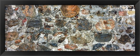 Framed Close-up of a stone wall, St. John, US Virgin Islands Print