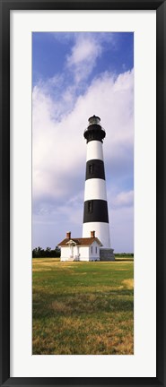 Framed Low angle view of a lighthouse, Bodie Island Lighthouse, Bodie Island, Cape Hatteras National Seashore, North Carolina, USA Print