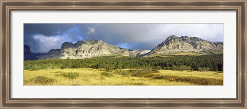 Framed Clouds over mountains, Many Glacier valley, US Glacier National Park, Montana, USA Print