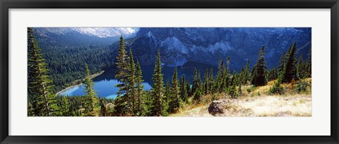 Framed High angle view of a lake, Grinnell Lake, US Glacier National Park, Montana, USA Print