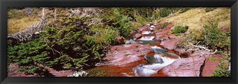 Framed Low angle view of a creek, Baring Creek, US Glacier National Park, Montana, USA Print