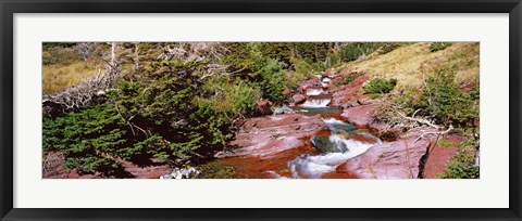 Framed Low angle view of a creek, Baring Creek, US Glacier National Park, Montana, USA Print