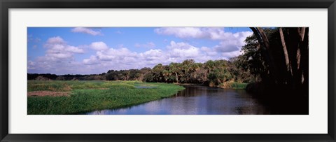 Framed Reflection of clouds in a river, Myakka River, Myakka River State Park, Sarasota County, Florida, USA Print