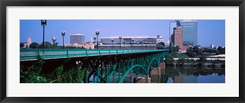 Framed Bridge across river, Gay Street Bridge, Tennessee River, Knoxville, Knox County, Tennessee, USA Print