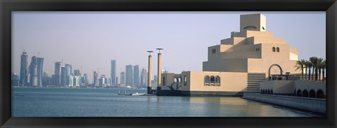 Framed Museum at the waterfront, Museum Of Islamic Arts, Doha, Ad Dawhah, Qatar Print