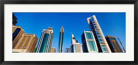 Framed Low angle view of buildings, Dubai, United Arab Emirates Print