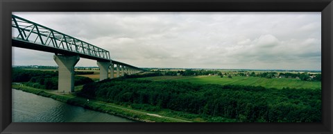 Framed Cantilever bridge across Kiel Canal, Kiel, Schleswig-Holstein, Germany Print