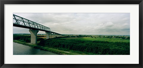 Framed Cantilever bridge across Kiel Canal, Kiel, Schleswig-Holstein, Germany Print