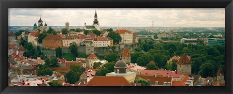 Framed High angle view of a townscape, Old Town, Tallinn, Estonia Print