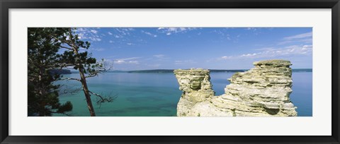 Framed Miner&#39;s Castle, Pictured Rocks National Lakeshore, Lake Superior, Munising, Upper Peninsula, Michigan, USA Print