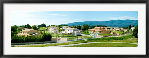 Framed High angle view of houses, Ansouis, Vaucluse, Provence-Alpes-Cote d&#39;Azur, France Print