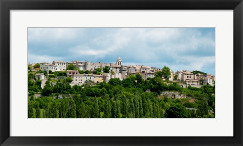 Framed Town on a hill, Sault, Vaucluse, Provence-Alpes-Cote d&#39;Azur, France Print