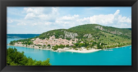 Framed Bauduen, Lake of Sainte-Croix, Var, Provence-Alpes-Cote d&#39;Azur, France Print