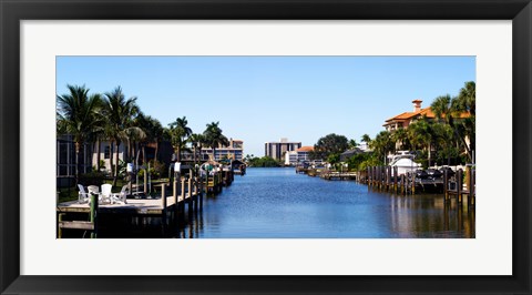 Framed Waterfront homes in Naples, Florida, USA Print