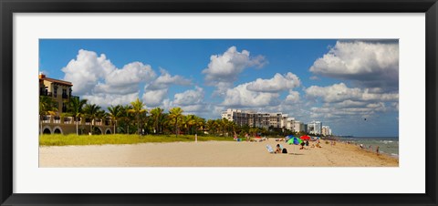 Framed Tourists on the beach, Lauderdale, Florida Print