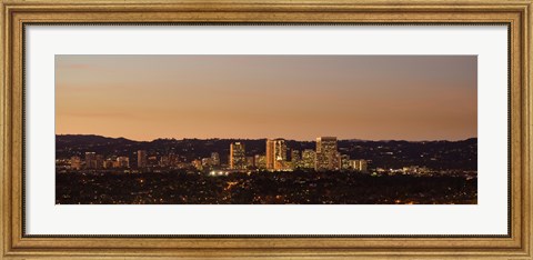 Framed Century City at night, Los Angeles, California Print