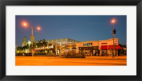 Framed Night scene of Downtown Culver City, Culver City, Los Angeles County, California, USA Print