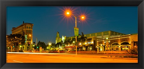 Framed Night scene Culver City, Los Angeles County, California, USA Print