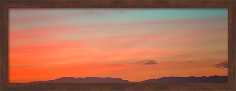 Framed Mountain range at dusk, Santa Monica Mountains, Los Angeles County, California, USA Print