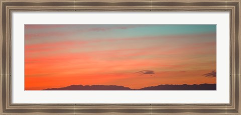 Framed Mountain range at dusk, Santa Monica Mountains, Los Angeles County, California, USA Print