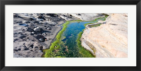 Framed Stream flowing through a rocky landscape, Point Lobos State Reserve, Carmel, Monterey County, California Print