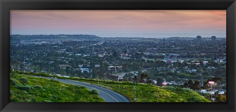 Framed Aerial view of a city viewed from Baldwin Hills Scenic Overlook, Culver City, Los Angeles County, California, USA Print