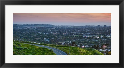 Framed Aerial view of a city viewed from Baldwin Hills Scenic Overlook, Culver City, Los Angeles County, California, USA Print