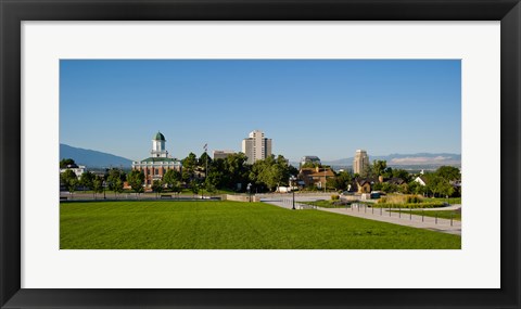 Framed Lawn with Salt Lake City Council Hall in the background, Capitol Hill, Salt Lake City, Utah, USA Print