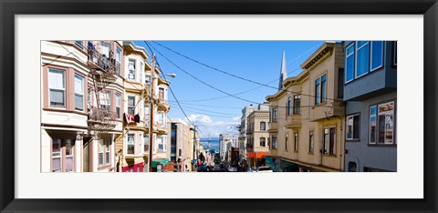 Framed Buildings in city with Bay Bridge and Transamerica Pyramid in the background, San Francisco, California, USA Print