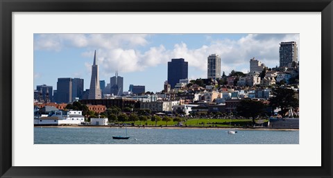 Framed Buildings at the waterfront, Transamerica Pyramid, Pacific Heights, San Francisco, California, USA 2011 Print