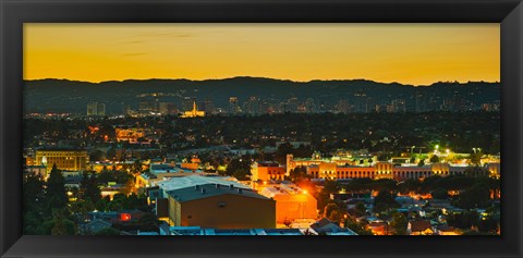 Framed Los Angeles, California Lit Up at Night Print